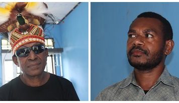 Ketua Dewan Adat Keerom Jack Makawa (kanan) dan Sekretaris Umum Dewak Adat Keerom Raymond May (kri), foto : nesta/jeratpapua.org
